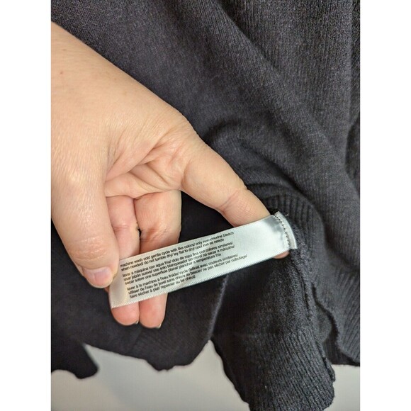 Eloquii Square Neck Slim Sleeve Puff Shoulder Sweater 18/20 Black Knit Elegant - Picture 5 of 8